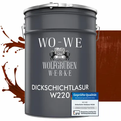 Produktbild von Dickschichtlasur 2in1 Holzlasur Holzschutzlasur außen und innen W220 Mahagoni - 2,5L