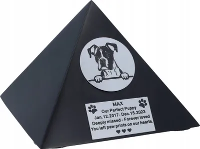 Produktbild von Urne Für Hunde Aller Rassen Boxer Urne Für Hundeasche Pyramide