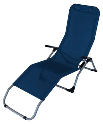 Produktbild von Sonnenliege Liege Kippliege Gesundheitsliege SYLT  blau oder schwarz blau