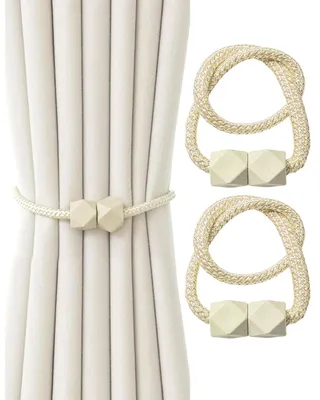 Magnetische Gardinenhalter 2er-Set, beige, für Vorhänge