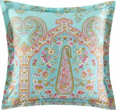 Produktbild von Bassetti Satin-Kissenhülle einzeln INDIAN ROSES Farbe T1 TURCHESE Größe 40x40
