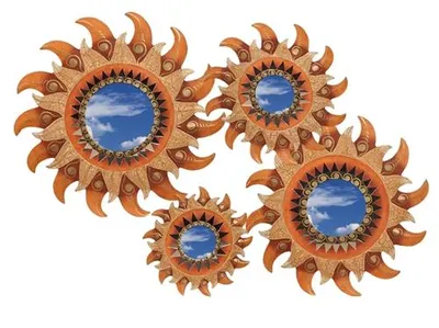 Produktbild von Deko-Spiegel SUN, 4 Größen, Wandschmuck, rund, verziert, Grösse:ca. 40 cm