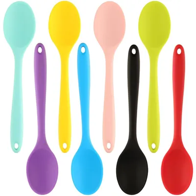 Immagine prodotto di Solidchoice - Set di 8 cucchiai in silicone, colore assortito, 20 cm