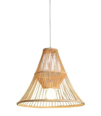 Image de Fine Asianliving Lampe à suspendre en bambou Lampe à suspendre faite à la main - Maycee D49xH49cm Lampe à suspendre Eclairage Bambou Abat-jour Tressé Lampe Animation Rotan