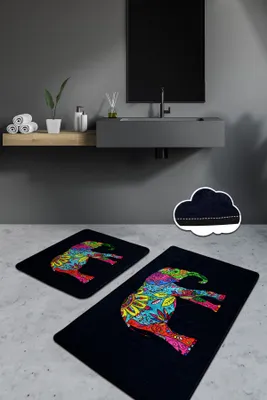 Image de Mijolnir, Olifant- CHL4469, noir, tapis de bain, 700 g/m², 100 % velours