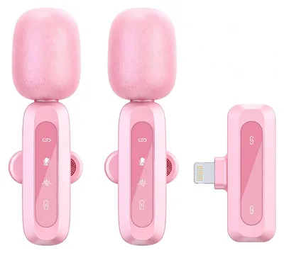 Produktbild von ZELURXX Kabelloses Lavalier Mikrofon 2,4GHz mit DSP Rauschunterdrückung, Mini Funkmikrofon mit 2 Sendern 1 Empfänger für iPhone 8–14
