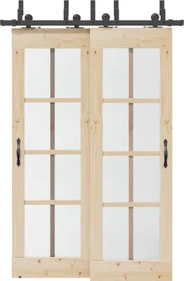 Image de Kit de quincaillerie de porte coulissante 152,5 cm acier noir