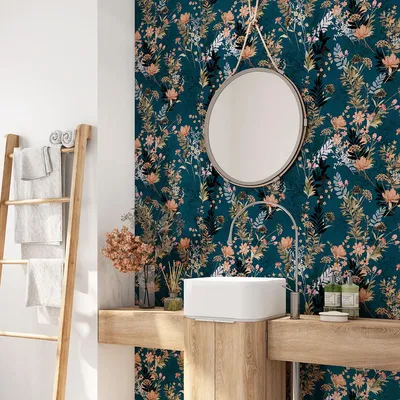 Produktbild von Klebefolie für Badezimmer - Lumaléa - Blumen - Klebefolie + GLANZ-Schutz - 55 x 55 cm