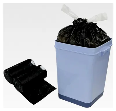 Produktbild von Müllbeutel 10 Liter mit Zugband, schwarze Müllbeutel, 110 Stück