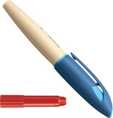 Produktbild von STABILO EASYbirdy Timber ergonomischer Schulfüller für Linkshänder:innen in Blau - Anfängerfeder (A) - mit Einstellwerkzeug