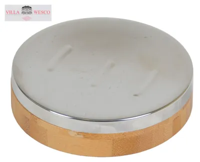 Image de Villa Wesco Bambou / acier inoxydable Porte-savon Porte-savon en bois nouveau