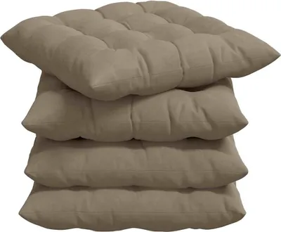 Produktbild von vidaXL Sitzkissen 4 Stück Taupe 40 x 40 x 6 cm Mikrofaser
