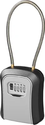Produktbild von Schlüsseltresor mit Zahlencode 11,5x9,5x4cm und Stahldraht Schlüsselbox Schlüssel Safe Box Schlüsselkasten Code 4-Stellig