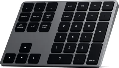 Zdjęcie produktu dla Satechi, Bezprzewodowa klawiatura numeryczna SLIM z klawiszami skrótów macOs, szara