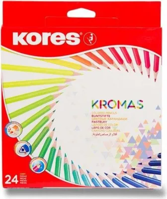 Zdjęcie produktu dla Kores BB93392 Trójkątne kredki ołówkowe Kores "Kromas", pudełko 24 szt