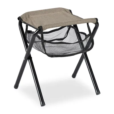 Immagine prodotto di Sgabello pieghevole Relaxdays, con borsa, portata massima 120 kg, pieghevole, leggero, sgabello da campeggio D x L x A: 39 x 29 x 35 cm, beige