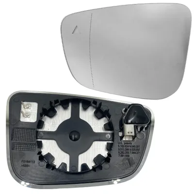 Image de Verre de rétroviseur extérieur gauche BILMAX de rechange pour BMW G30, G31, F90, G11, G12, G20 – Chauffant, assistant d'angle mort (BLIS), avec plaque de support (côté conducteur)
