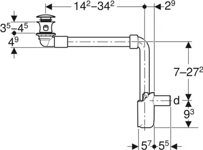 Produktbild von Geberit 152073211 WT Ablauf d32 Raumsparmodell mit