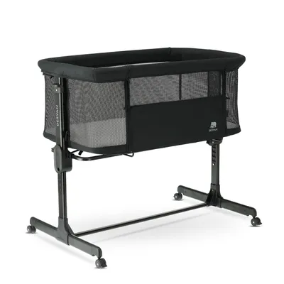 Produktbild von DERYAN Snoozy Beistellbett - Babybett - Verstellbarer Rahmen - Geeignet ab Geburt bis 6 Monate - Schwarz