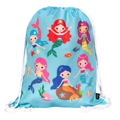Immagine prodotto di HECKBO Sacca sportiva bambina con motivo sirena | Sacca palestra per asilo, scuola e tempo libero | Azzurro chiaro, 40 × 32 cm