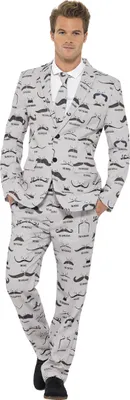 Produktbild von Moustache Partyanzug Kostüm - Karneval Halloween Größe: L