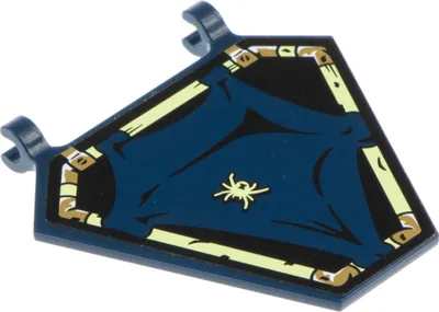 Produktbild von 1x Lego Fahne 5x6 dunkel blau 2 Clips Sticker Ninjago Spinne x1435pb017