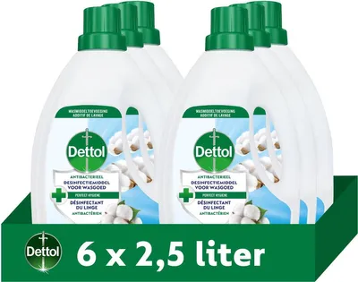 Produktbild von Dettol Antibakterielles Desinfektionsmittel für frische Wäsche – 6 x 2,5 l – Wäschezusatz – Vorteilspackung