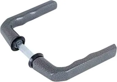 Produktbild von Türdrückerpaar, gerade, Aluminium, anthrazitfarben Hammerschlaglackierung, Drückerlänge 125 mm, Drückertiefe 60 mm, für Kastenstärke bis 40 mm