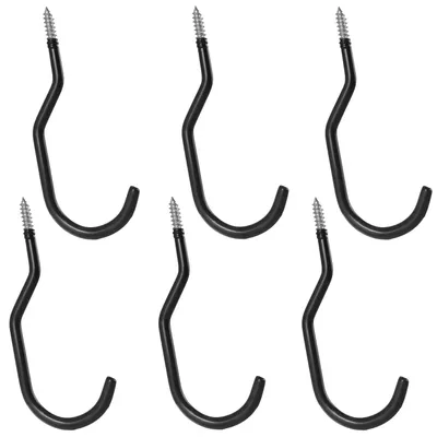 Produktbild von 6er Set Maclean Deckenhaken für Leiter Fahrrad Gartenschlauch Stahl max. Belastung 10kg pro Griff MC-485