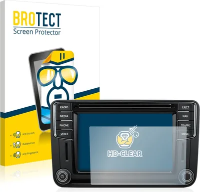Produktbild von 2x Für Volkswagen T6 2016 Discover Media Plus 2016 Schutzfolie BROTECT Displayschutz Display Schutz Folie Klar Transparent