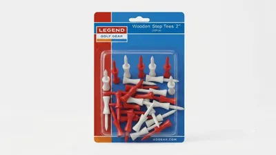 Produktbild von Legend Golf Step Holz Tees 2 Inch 30 Stück Farbe: Rot und Weiss