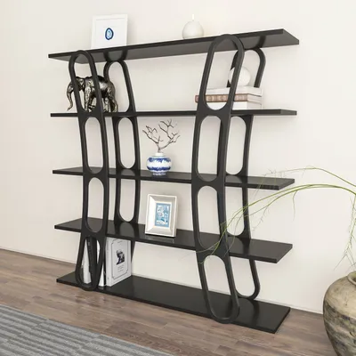 Produktbild von Skye Decor, Adar - Black, Bücherregale, Schwarz, 120 x 120 x 25 cm