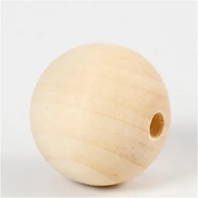 Produktbild von Holzperle, D 40 mm, Lochgröße 7 mm, 6 Stk/ 1 Pck [HOB-56676]