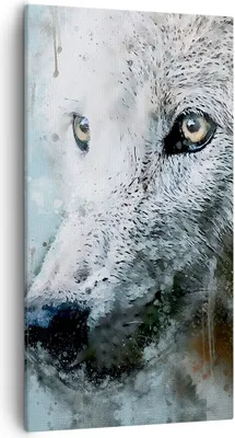 Produktbild von Bild auf Leinwand - Leinwandbild - Einteilig - Weiß Der Wolf Bild - 55x100cm - Wand Bild - Wanddeko - Wandbilder - Leinwanddruck - Bilder - Wanddekoration - Leinwand bilder - Wandbild - PA55x100-4623