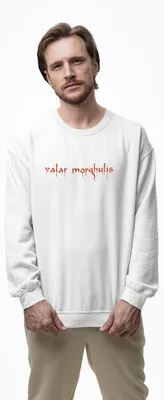 Produktbild von D&B Design Uni Pullover SWMO00086 Valar Morghulis Weiß-Größe L
