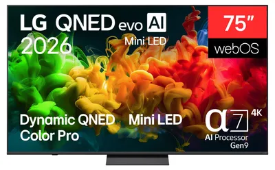 Produktbild von LG 75QNED80B6A 75 Zoll QNED evo MiniLED 4K Smart TV – ALPHA7 Gen9, HDR10, 60 Hz, webOS 26 & ThinQ AI