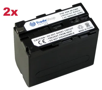 Produktbild von 2x Trade-Shop Li-Ion Akku, 7,2/7,4V 6800mAh für Sony CCD Serie TRV615, TRV62, TRV65, TRV66 TRV67, TRV68, TRV715 TRV716, TRV72, TRV720, TRV75 TRV78E, TRV81, TRV820E TRV815, TRV82, TRV85 TRV87 TRV88 TRV90 TRV91