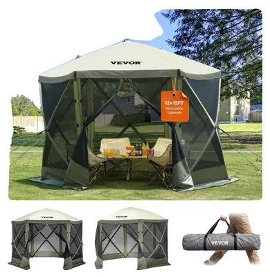 Image de VEVOR Tente de jardin Pavillon pliable Tente de réception Popup Tente 6 personnes 3,05x3,05x2,29m