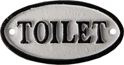 Produktbild von Clayre & Eef Dveřní cedule WC cedule WC ovál cca 10 x 5 cm