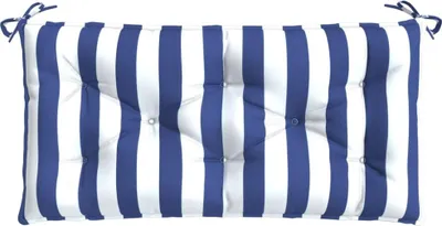 Obrázok produktu pre vidaXL Záhradná lavička Modrá a biela pruhovaná 110x50x7 cm Látka