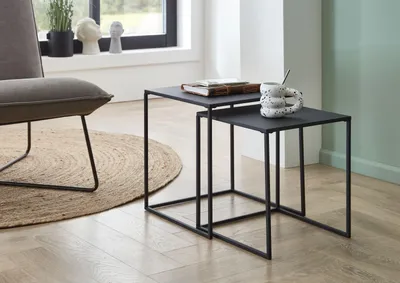 Produktbild von Couchtisch >Tina< in Schwarz, Metall - 38x41x38cm (BxHxT)