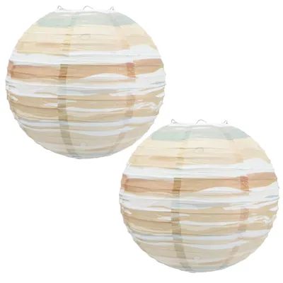 Papierlampions 2er-Set, 30x30 cm, faltbar, für Innen & Außen