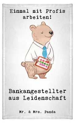 Produktbild von Mr. & Mrs. Panda Handtuch Gäste-WC Bankangestellter Leidenschaft - Weiß - Geschenk, Bänker, Spruch, Beruf, Klein, Bankberater, Kleines, Witzig, gäste wc, Gästetuch