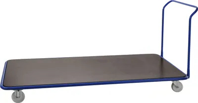 Produktbild von Kongamek extra grosser Plattformwagen in blau 2150x1000x970mm mit Schiebegriff und Nylonbereifung