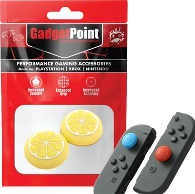 Produktbild von Thumbgrips - Thumb Grips voor Nintendo Switch Joy-Con Controllers - Gaming Thumbgrips - Performance Anti-Slip Thumbsticks - Bescherming Accessoires - Fruit - Geel -