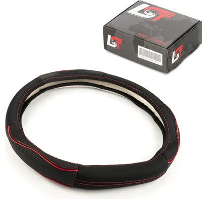 Produktbild von Lenkradbezug Ø 38x9cm schwarz rot für JEEP für CHRYSLER für FORD für LAND ROVER