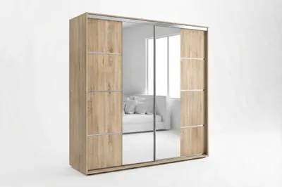 Zdjęcie produktu dla Szafa A3 Sonoma, pzesuwna z lustrem - 200 x 62 x 245 cm