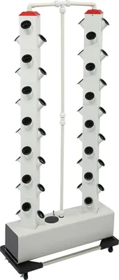 Produktbild von Hydroponisches Anzucht-Set - Vertikaler Pflanzturm - 56 Pflanzlöcher - 30 l Wassertank - Auslaufsicher - Timer 15 Min - PVC-Kunststoff - 80×20×165 cm - Weiß