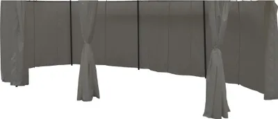 Produktbild von 8er Set Seitenteile Pavillon 5,3x3,5m oval wasserabweisend Seitenwand Sichtschutz Steingrau