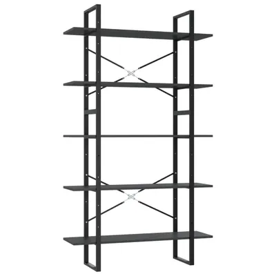 Immagine prodotto di Libreria a 5 Ripiani Grigia 100x30x175 cm in Legno Multistrato